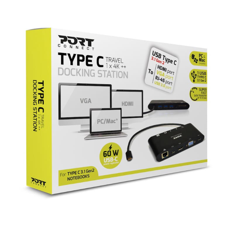 Type C 3.1 - 4 in 1 Travel Docking station (USB / PD / HDMI / VGA
